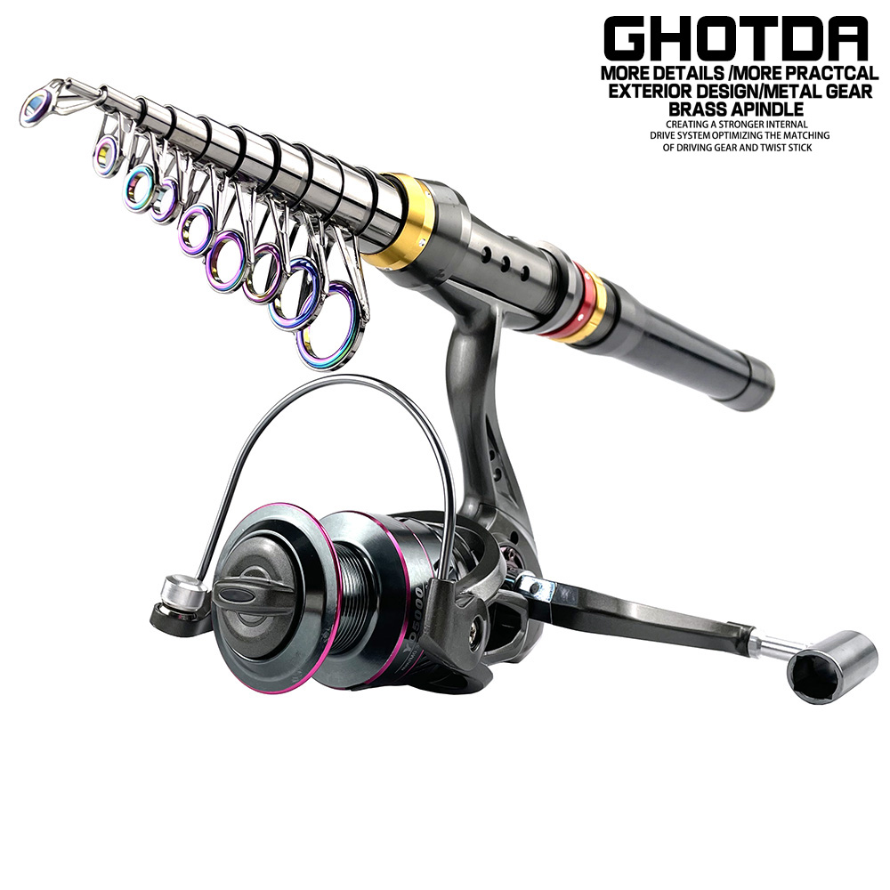Fishing Rod Combo - 1.8-3.6 متر ألياف الكربون الغزل الصيد