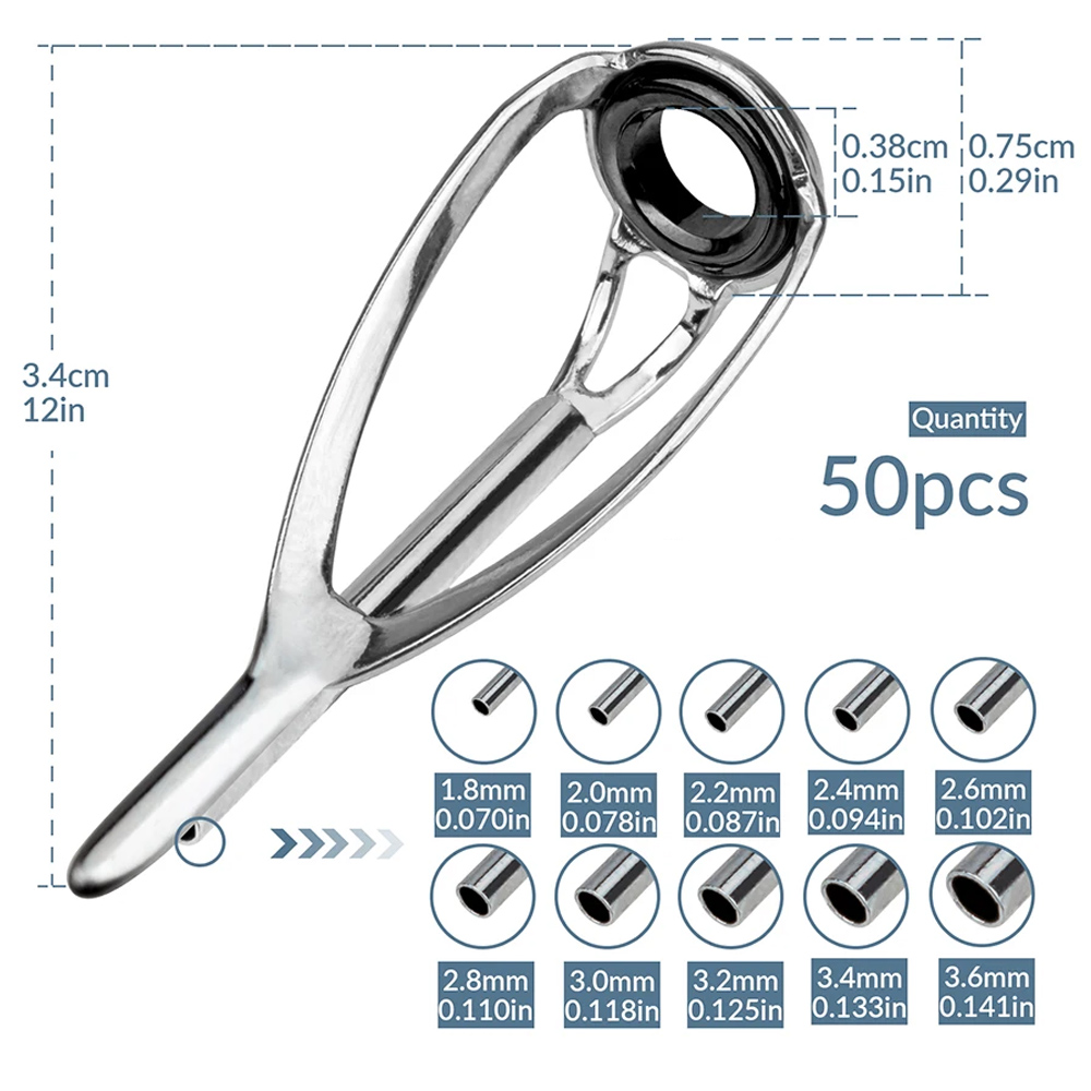 Fishing Rod Tip Replacement - THKFISH 50 قطعة الصيد رود أدلة