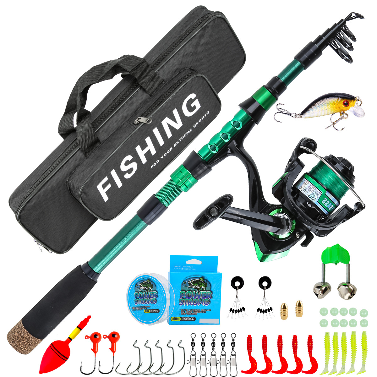 Fishing Rod Combo - طقم صيد كامل من ألياف الكربون