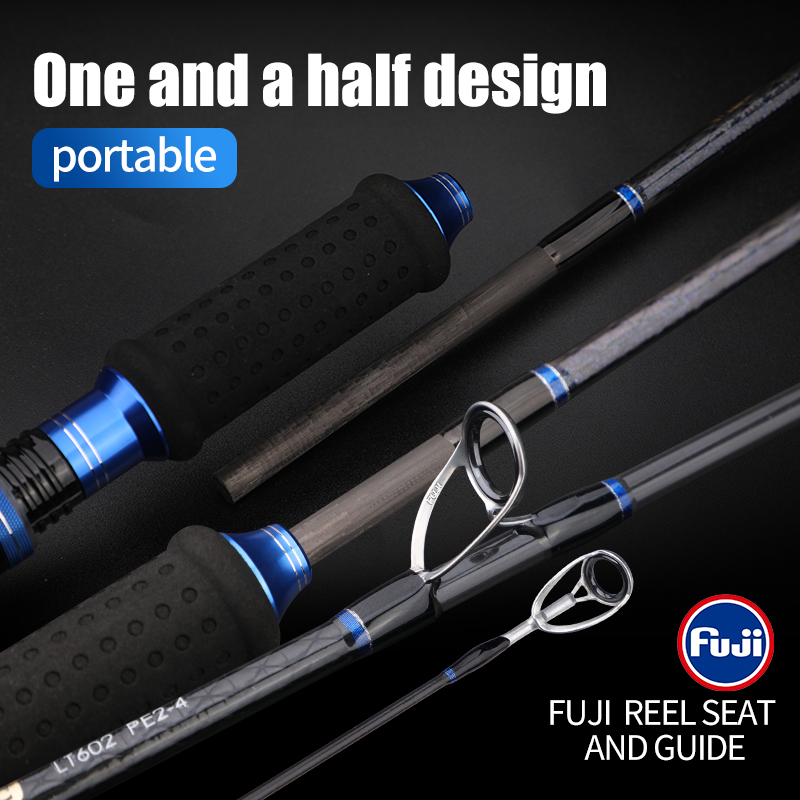 Fishing Rod Combo - ROLLFISH قسط 2-قسم ألياف الكربون سريع