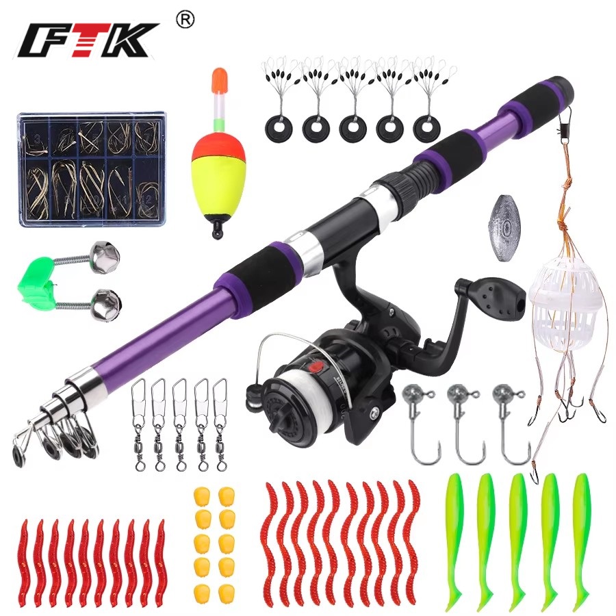 Fishing Rod Carbon Fiber - FTK 1.8M المحمولة الغزل الصيد رود