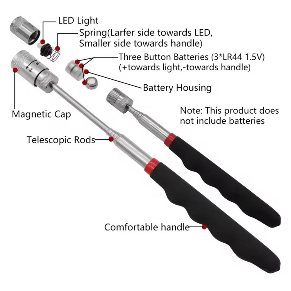 قلم مغناطيسي تلسكوبي مع ضوء LE - مراجعة Fishing Rod Telescopic وسعره