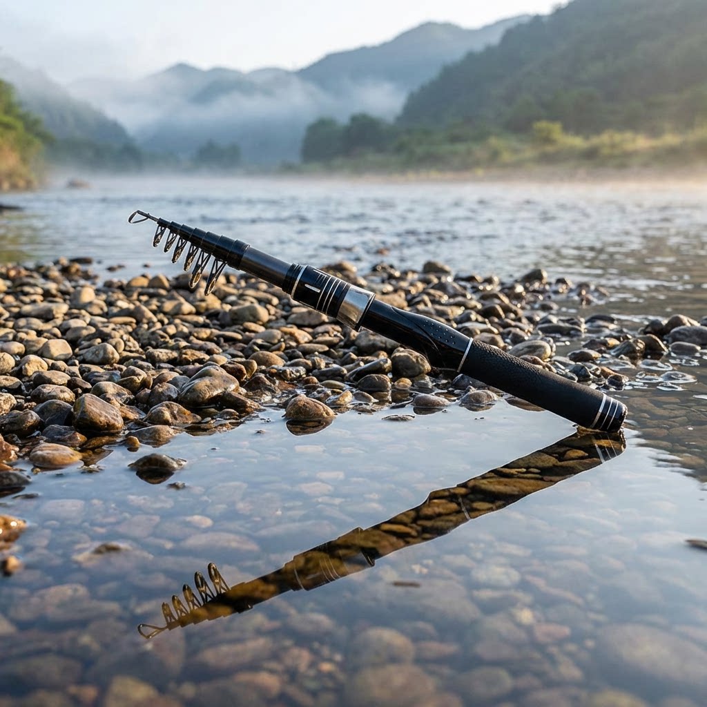 قصبة صيد تلسكوبية خفيفة الوزن  - مراجعة Fishing Rod Telescopic وسعره