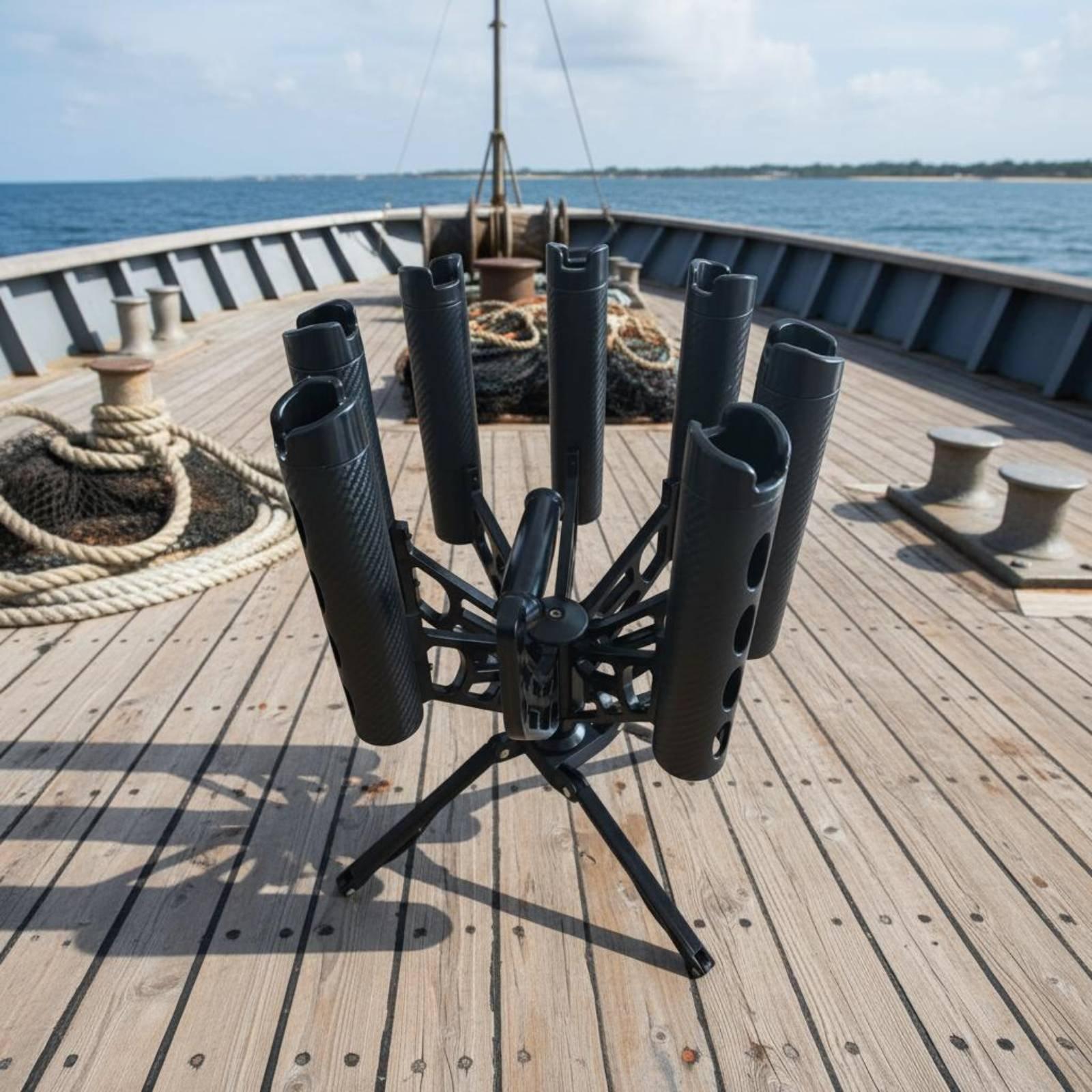 حامل قصبات صيد دوار 360 درجة ع - مراجعة Fishing Rod Rack وسعره