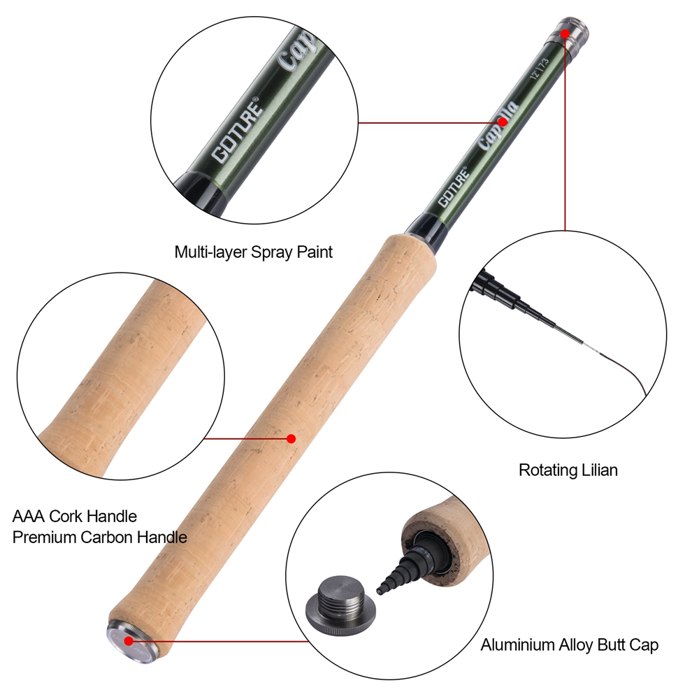 Goture Tenkara يطير الصيد رود  - مراجعة Fishing Rod Carbon Fiber وسعره