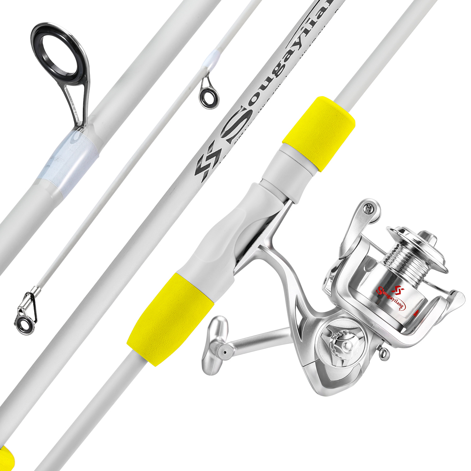 Sougayilang 2 قسم الغزل الصيد  - مراجعة Fishing Rod Spinning وسعره